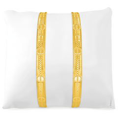 22K Gold Designer Bangles - Set of 2