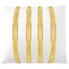 22K Gold 3d Texture Bangles - Set of 2