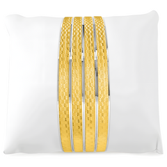22K Gold 3d Texture Bangles - Set of 2