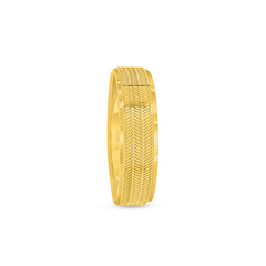 22K Gold Tir Pattern Wedding Band