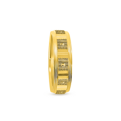 22K Gold Bx Dot Wedding Band