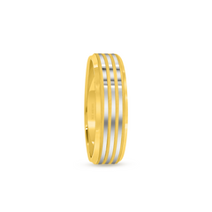 22K Gold Two Tone Lining Wedding Band