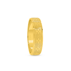 22K Gold Star Design Wedding Band