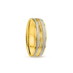 22K Gold StarDust Grain Wedding Band