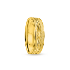 22K Gold StarDust Grain Wedding Band