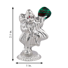 Silver Hanuman with Sanjeevani Mountain Idol