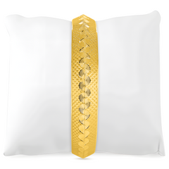 22K Gold Line Wave Kada