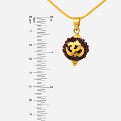 22K Gold OM 5 Mukhi Rudraksha Pendant