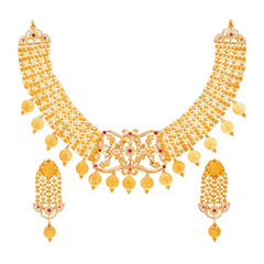 22K Gold Traditional Sarawati Necklace Set