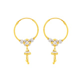 22K Gold Floral Bali Earrings