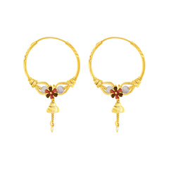 22K Gold Double Side Bali Earrings