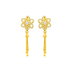22K Gold Elegant Floral Earrings