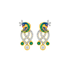 22K Gold Elegant Peacock Earrings