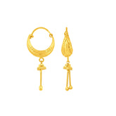 22K Gold Hanging Chain Charms Earrings