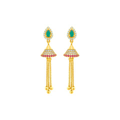 22K Gold Dangling Jhumkas