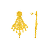 22K Gold Long Drop Earrings