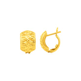 22K Gold Elegant Textured Clip-On Earrings