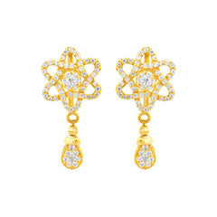 22K Gold Sparkling Floral Earrings