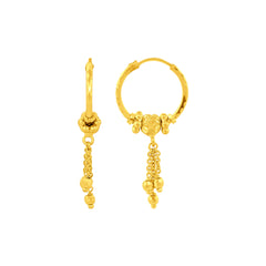 22K Gold Bali Earrings