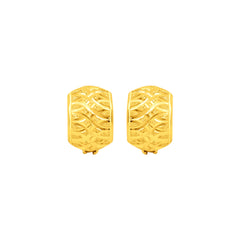 22K Gold Elegant Textured Clip-On Earrings