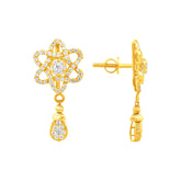 22K Gold Sparkling Floral Earrings