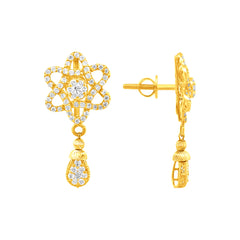 22K Gold Sparkling Floral Earrings