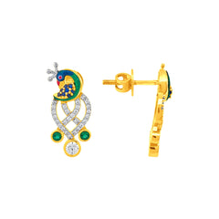 22K Gold Elegant Peacock Earrings