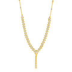 22K Gold Two-Tone Beaded Necklace & Earrings Set