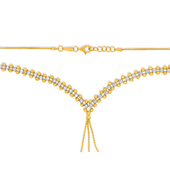 22K Gold Two-Tone Beaded Necklace & Earrings Set