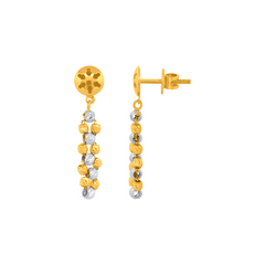 22K Gold Two-Tone Beaded Necklace & Earrings Set