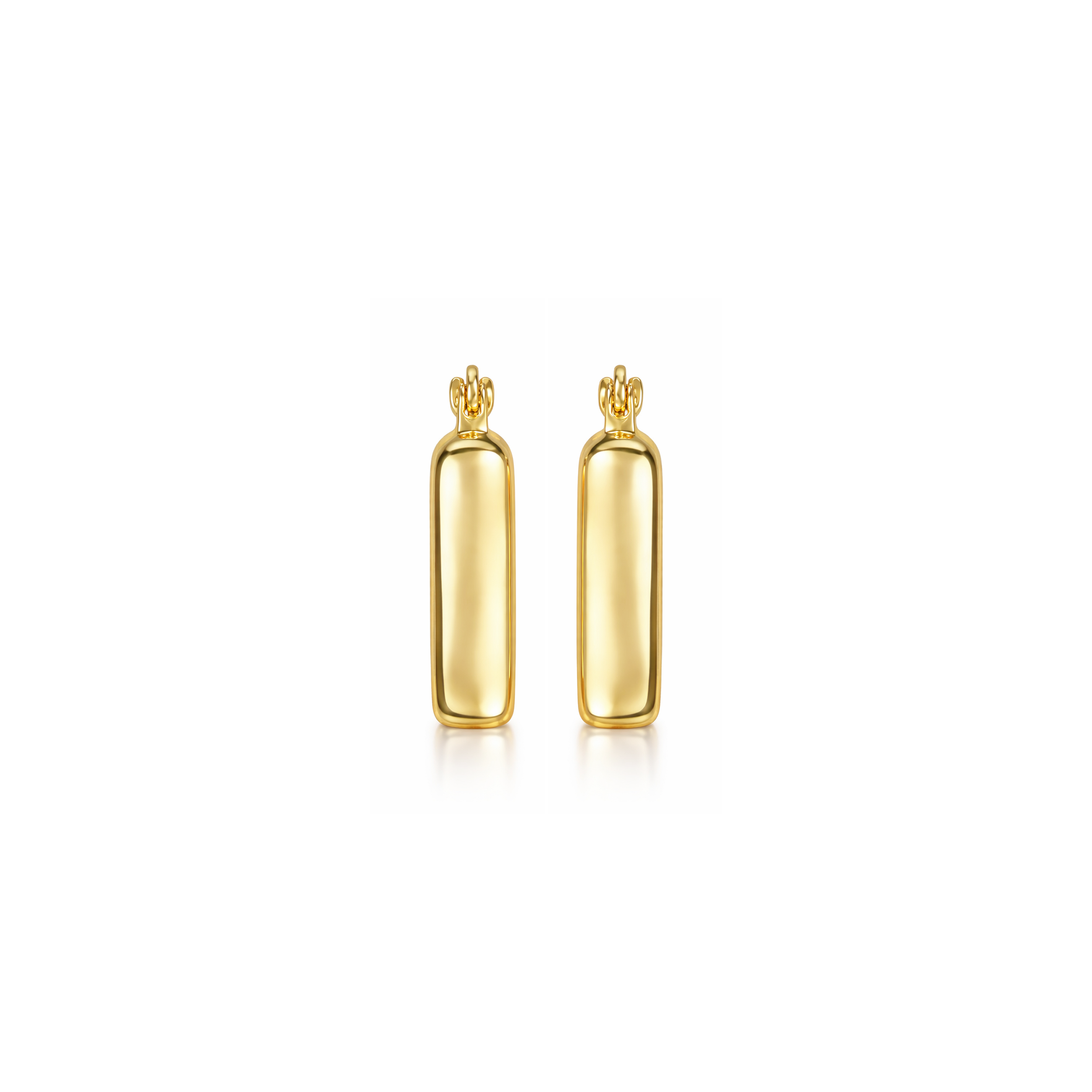 14K Gold Sleek Square Huggies