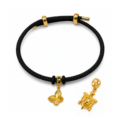 Braided Cord Adjustable Charm Bracelet