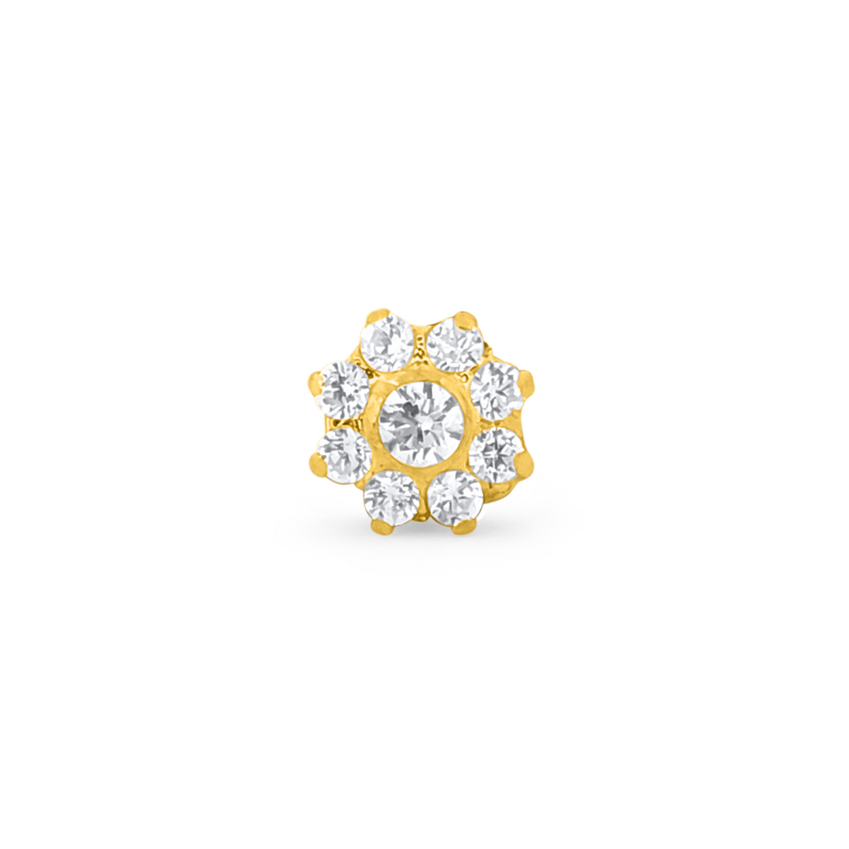 22K Gold Floral Elegant Nose Pin
