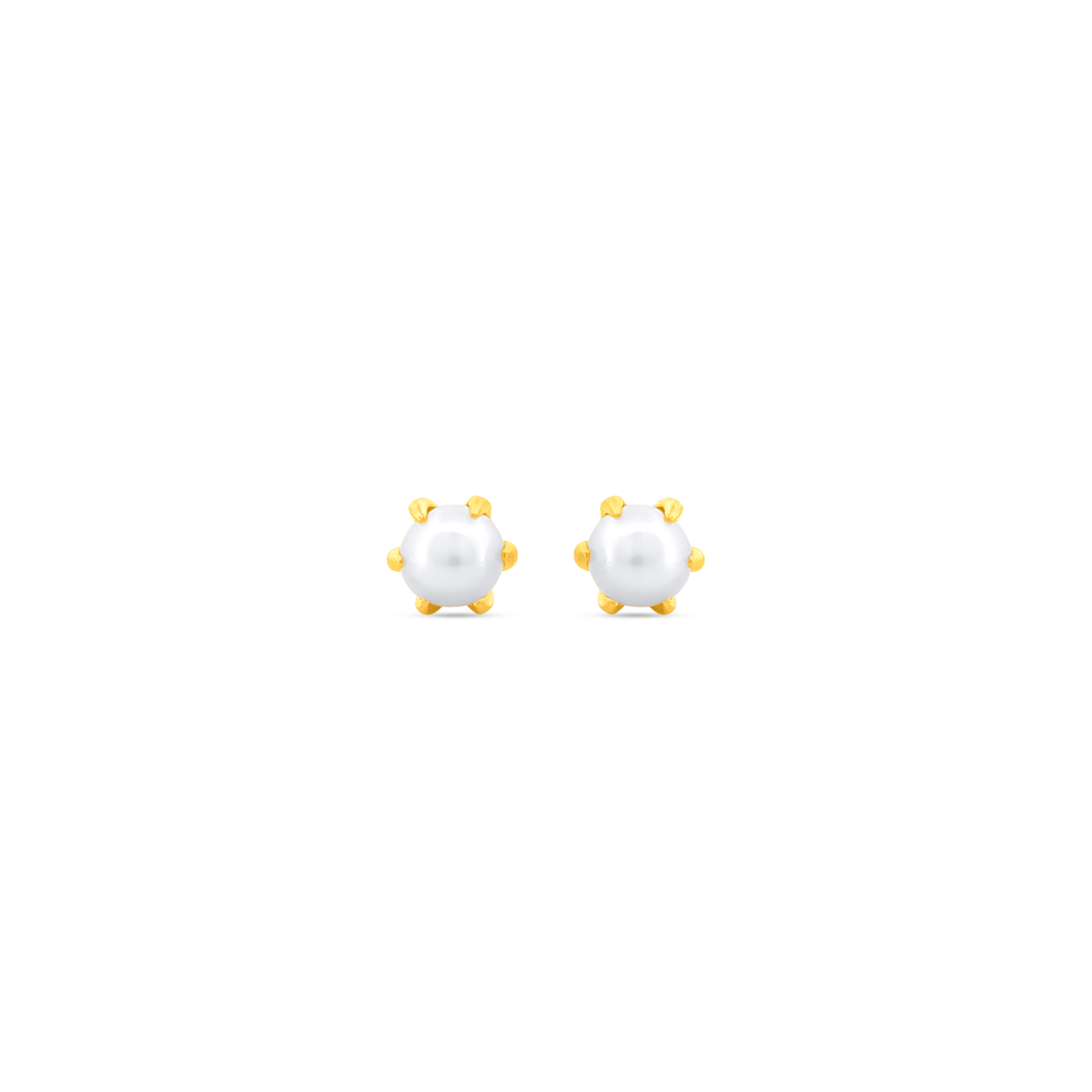 22K Gold Elegant Pearl Stud Earrings