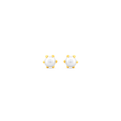 22K Gold Elegant Pearl Stud Earrings