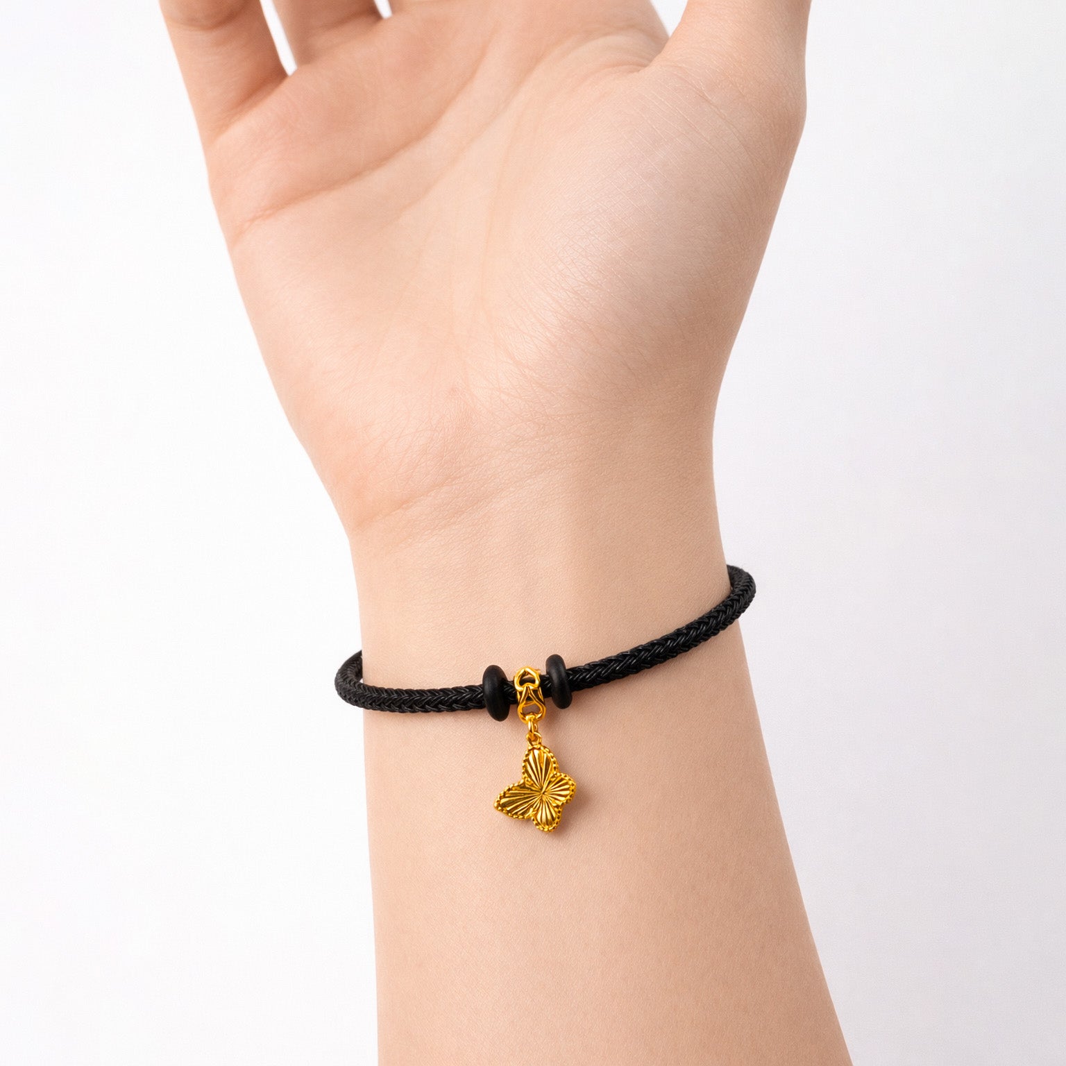 Braided Cord Adjustable Charm Bracelet