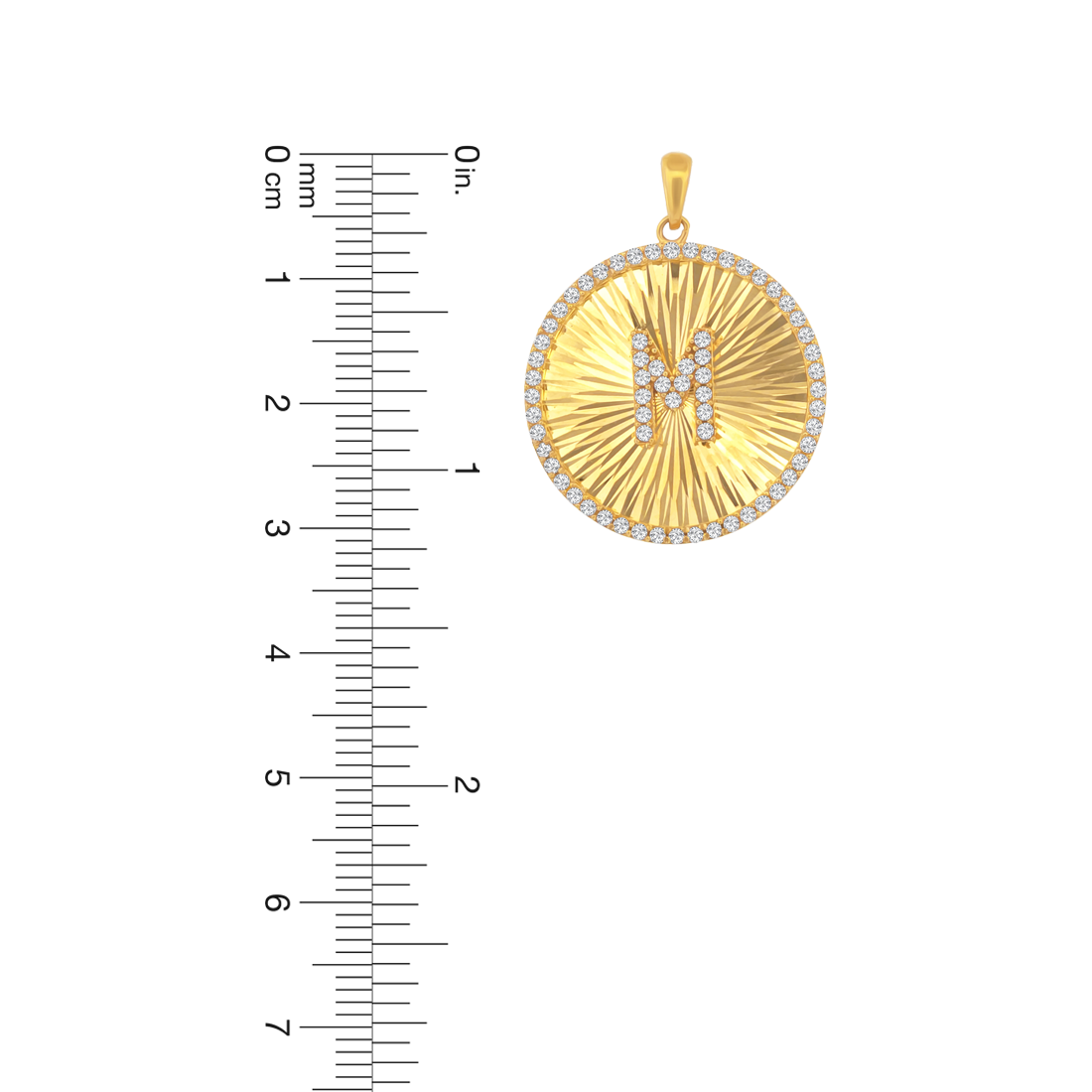 22K Gold Initial "M" Pendant
