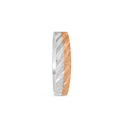 Platinum Rose Gold Carved Band