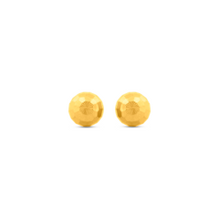 22K Gold  Faceted Ball Stud Earrings