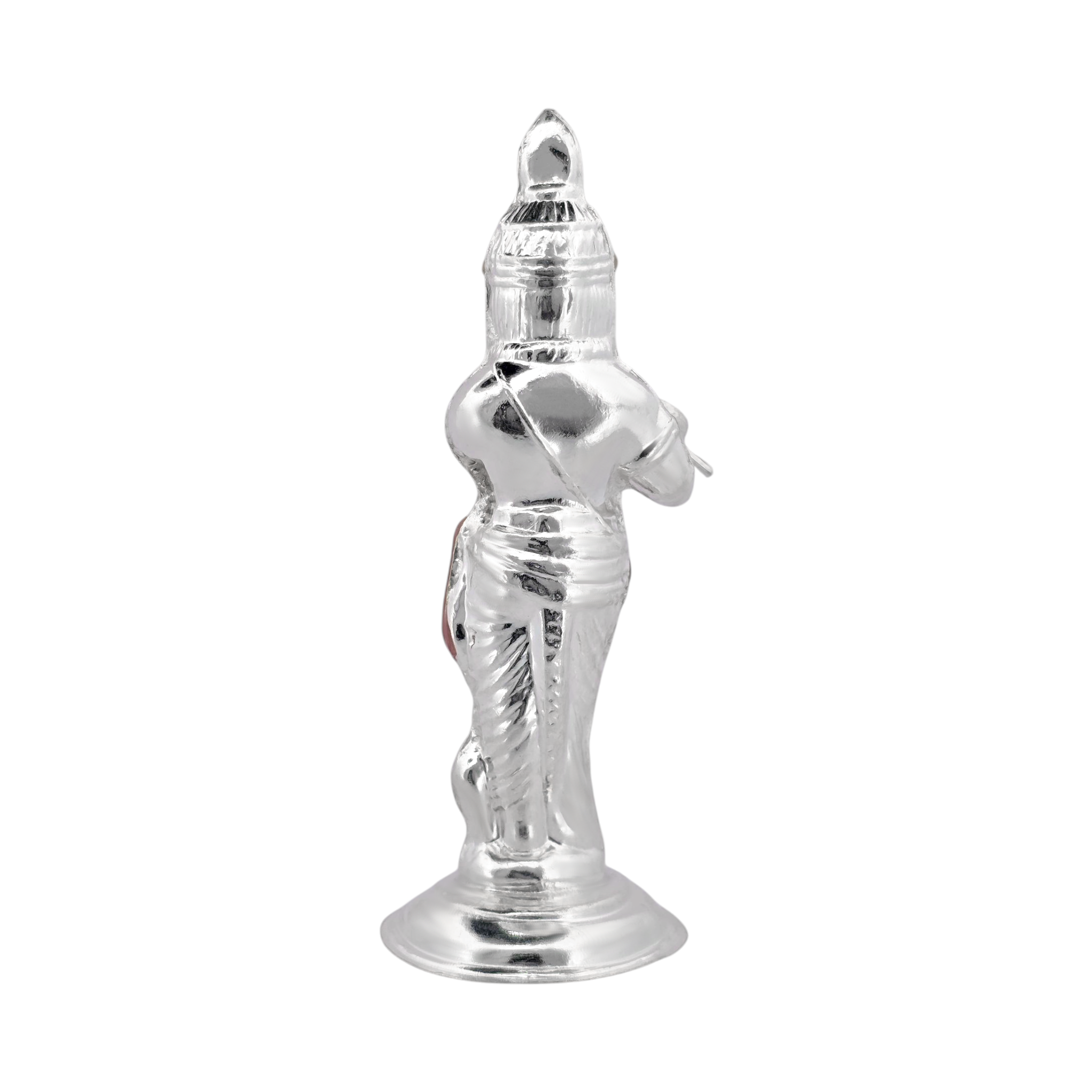 Silver Krishna Idol with Peacock Feather