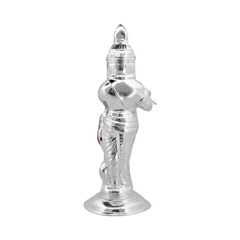 Silver Krishna Idol with Peacock Feather