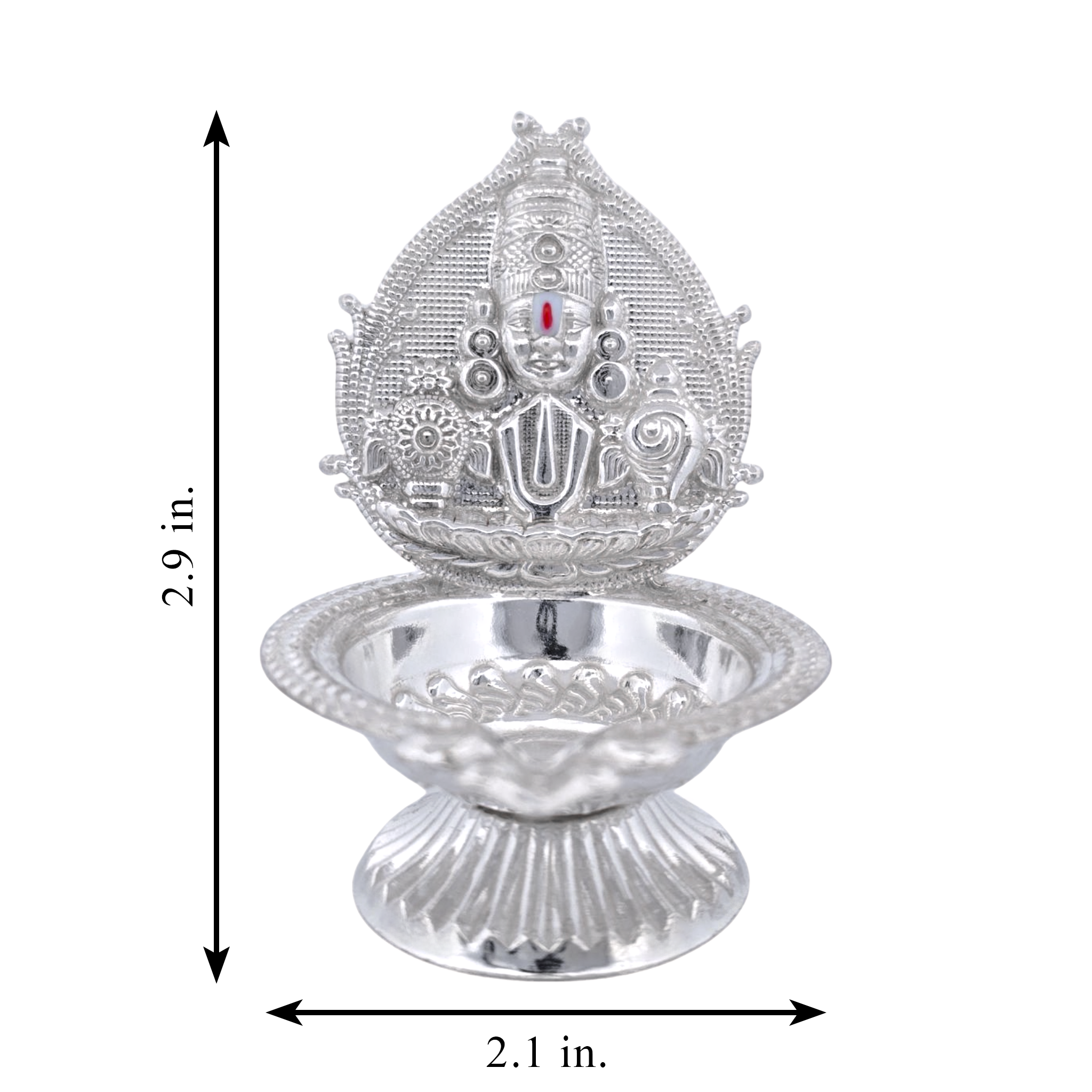 Silver Tirupati Balaji Oil Lamp