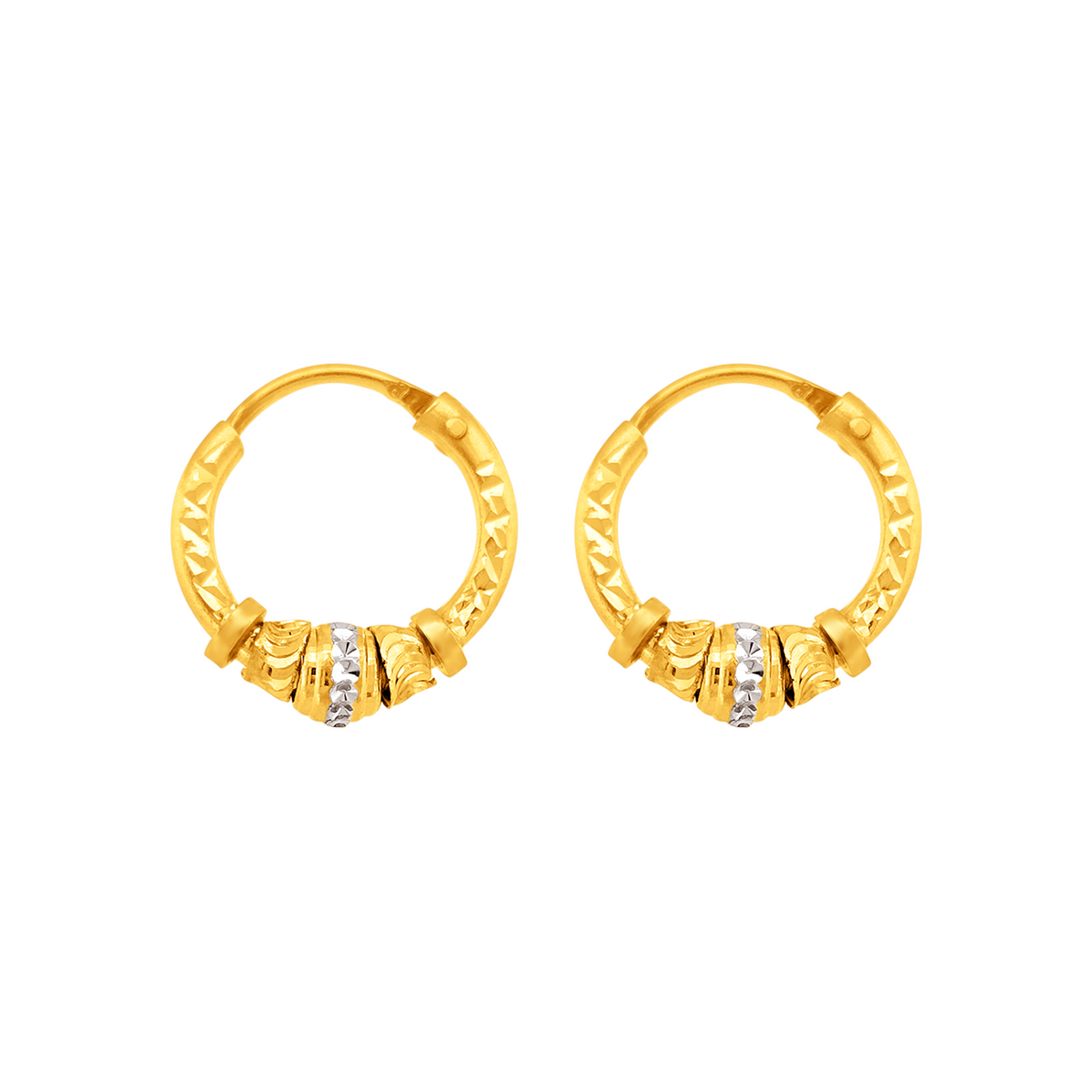 22K Gold Luxe Heritage Hoop Earrings