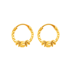 22K Gold Exquisite Hoop Earrings