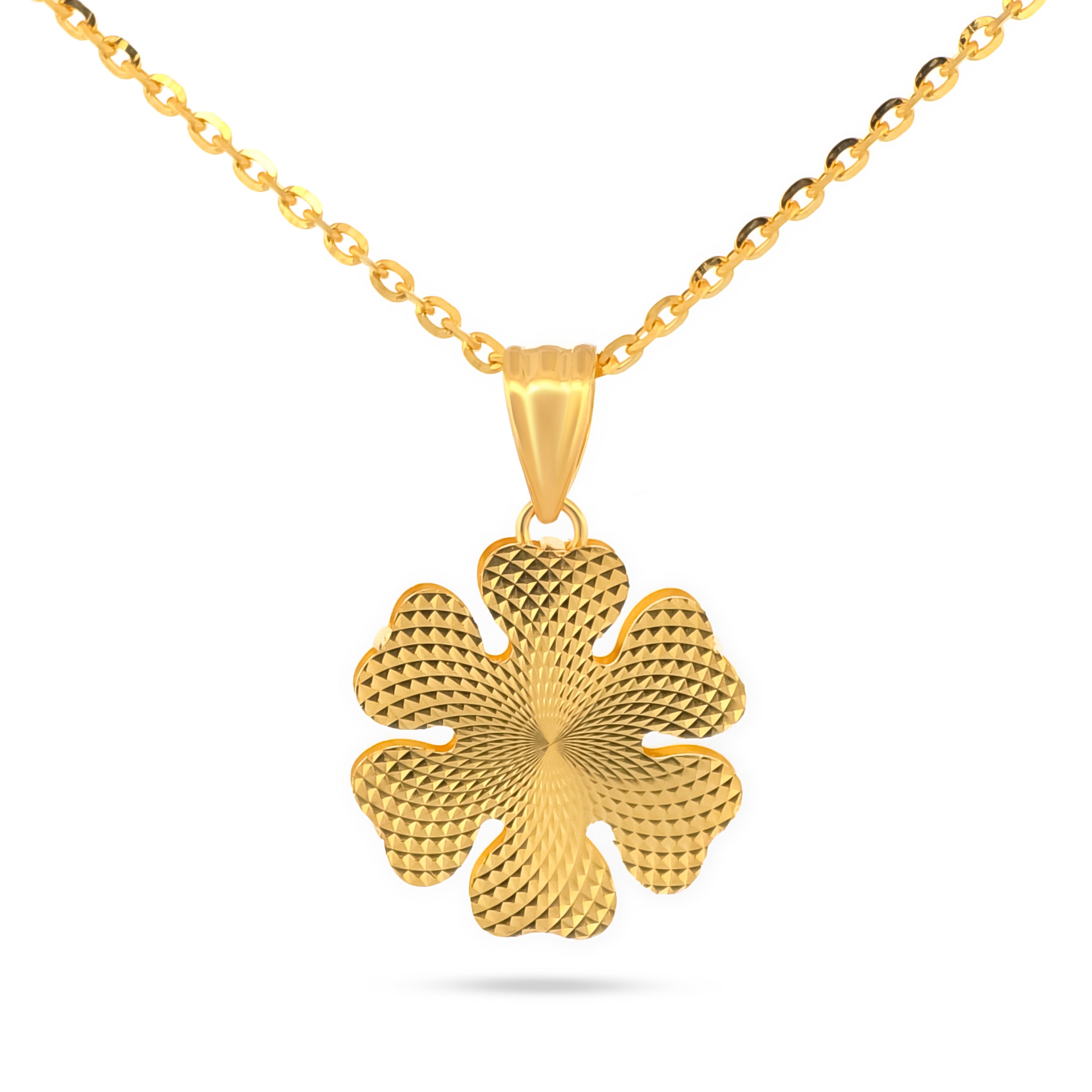 22K Gold Rainbow Floral Pendant
