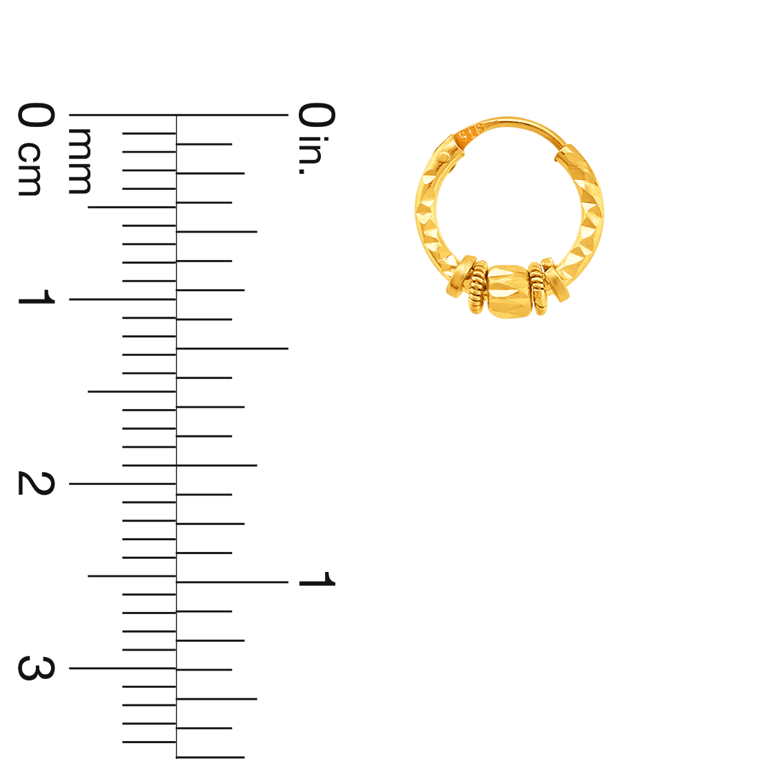 22K Gold Exquisite Hoop Earrings