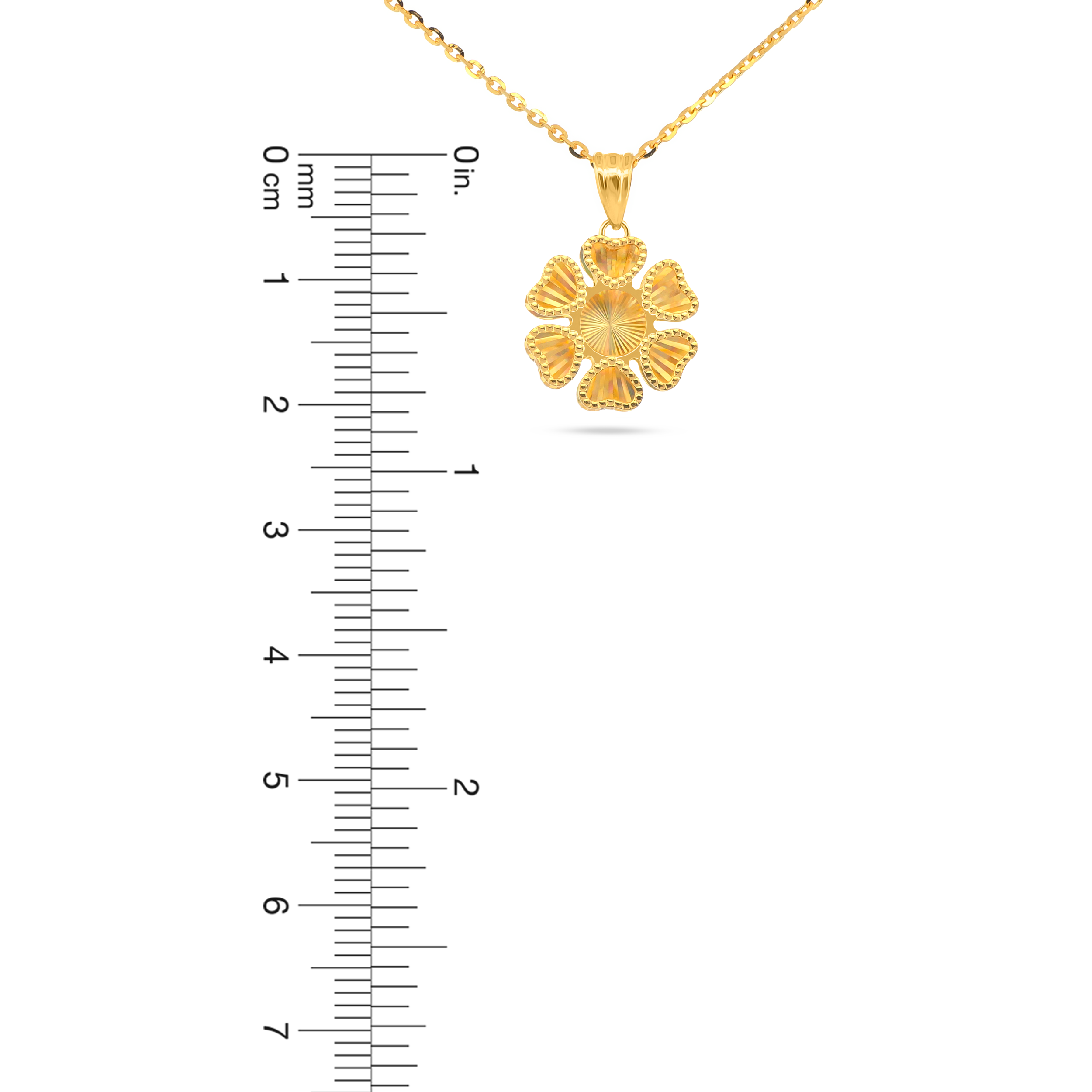 22K Gold Rainbow Floral Pendant