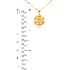 22K Gold Rainbow Floral Pendant