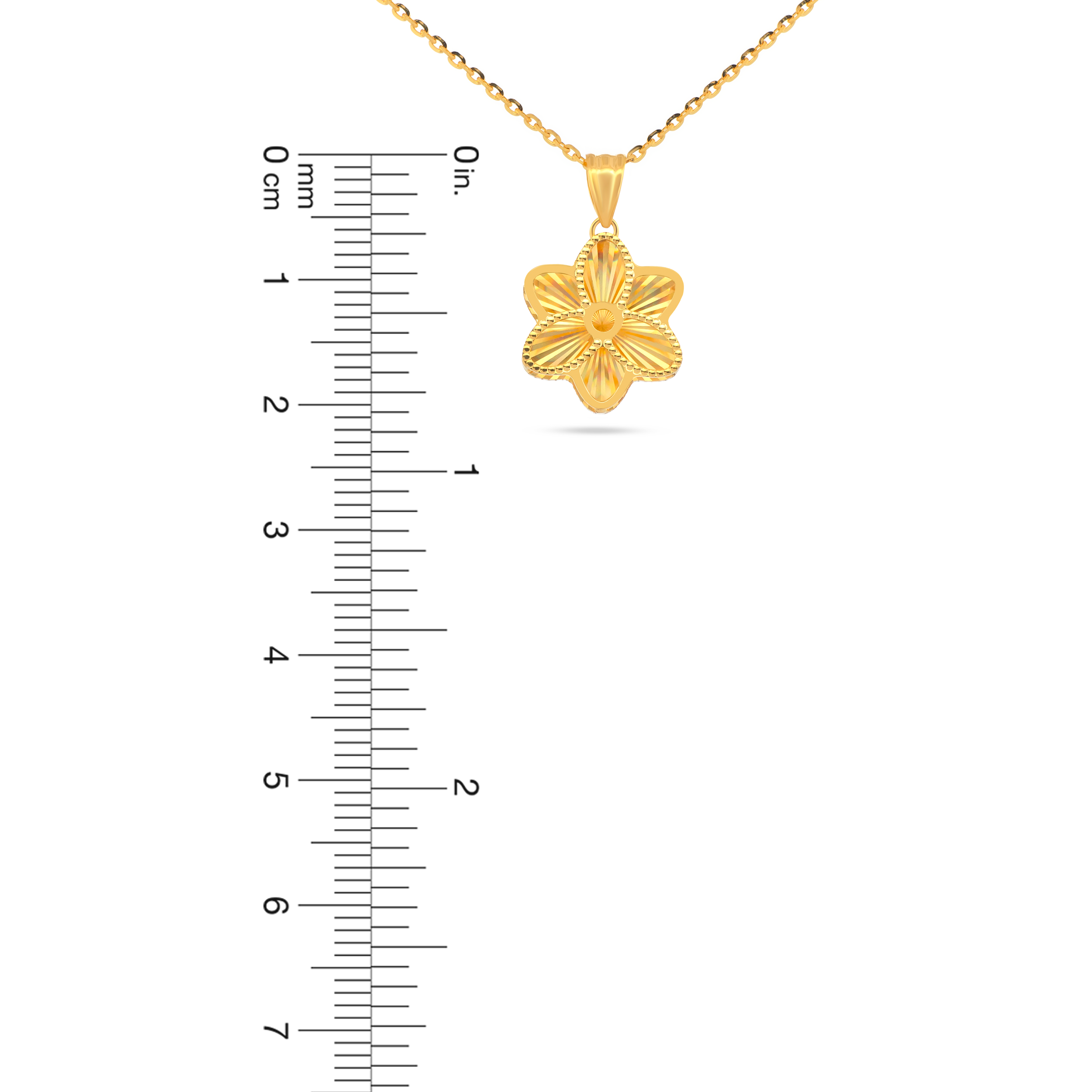 22K Gold Rainbow Floral Pendant