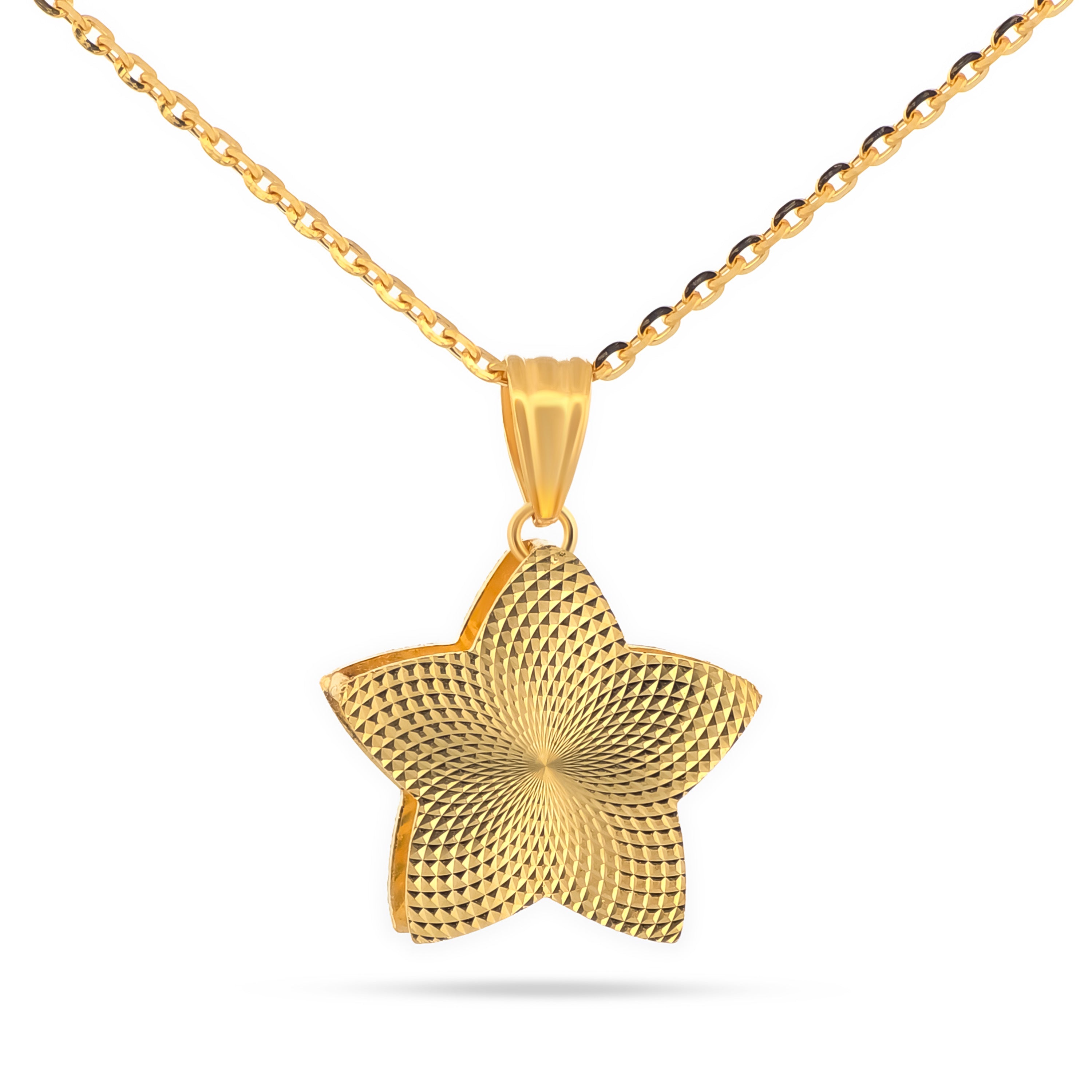 22K Gold Rainbow Star Pendant